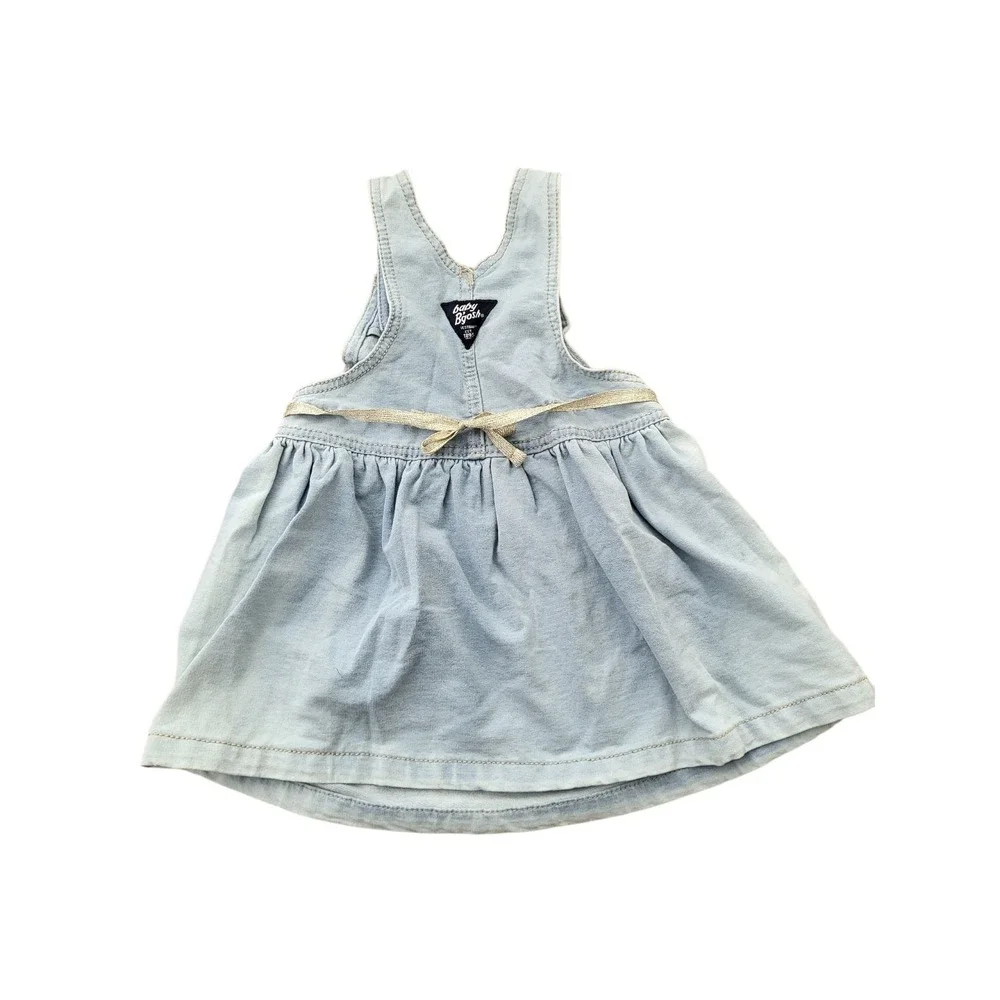 Vintage‎ OshKosh B'gosh Vestback Overalls Dress Girls 24 Months Light Blue Denim